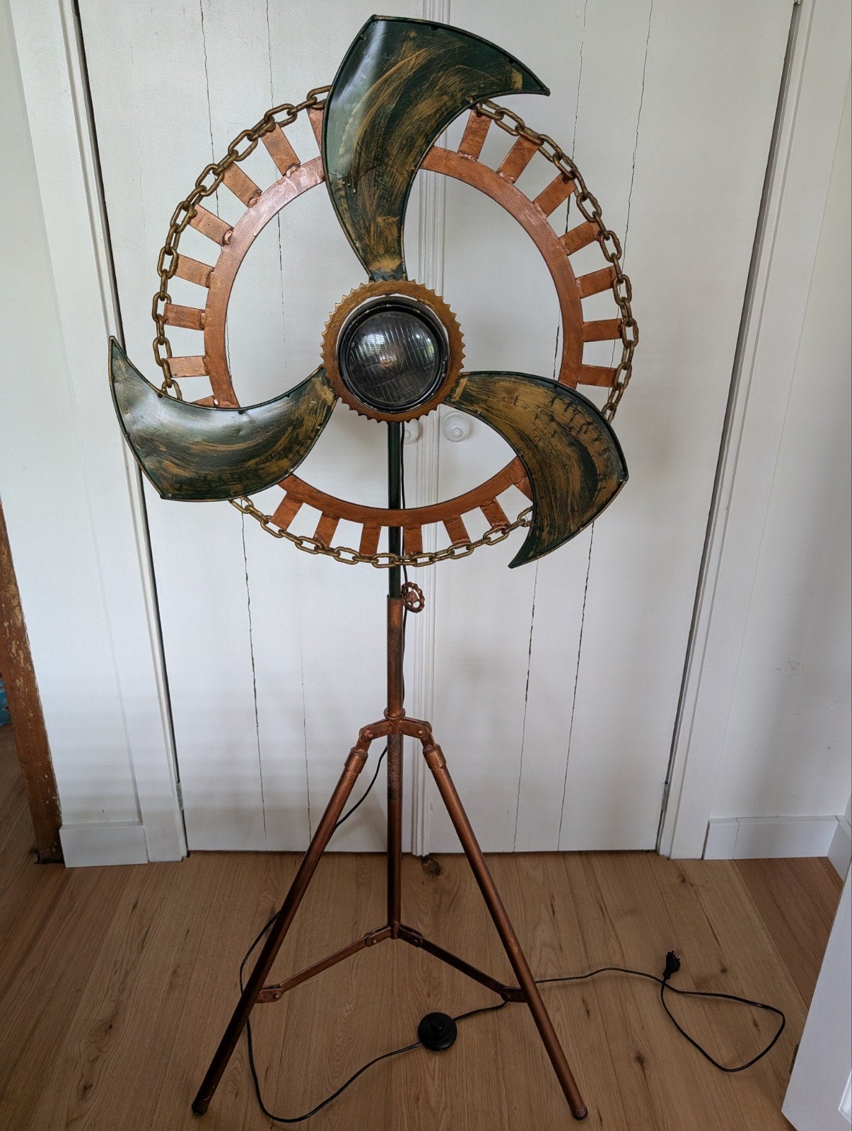 Unieke industriële vloerlamp, Ophalen, Metaal, 150 tot 200 cm