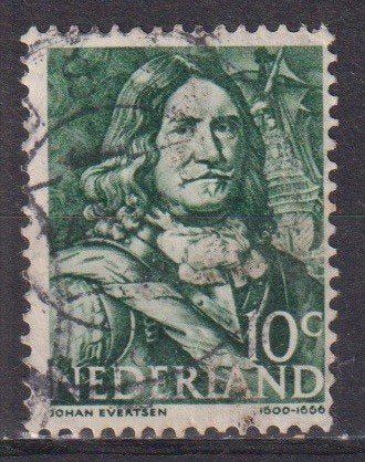 Nederland 1943 nrs. 413 Zeeheld (!) Evertsen OSS, Postzegels en Munten, Verzenden, Gestempeld, Overige thema's