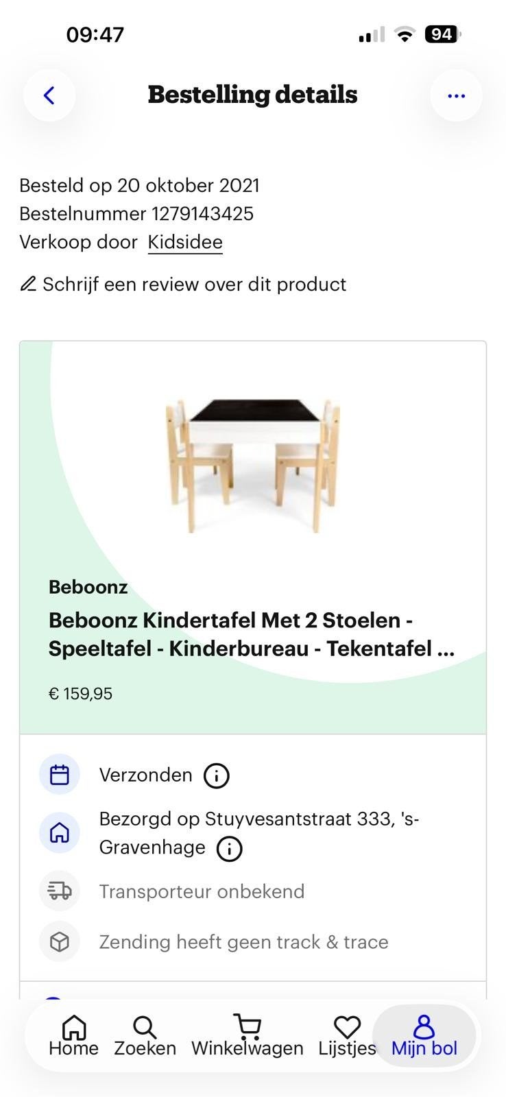 Baboonz kindertafel, Eén persoon, Cadeaubon