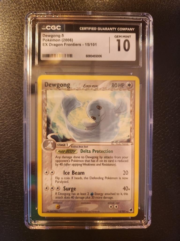 Dewgong EX Dragon Frontiers CGC 10 Gem Mint Pokémon Kaart, Ophalen of Verzenden, Zo goed als nieuw, Losse kaart