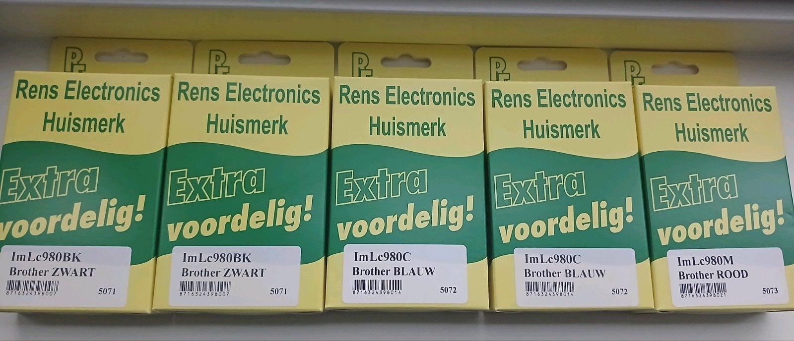 5 nieuwe cartridges voor Brother printer DCP 195 C, Ophalen of Verzenden, Nieuw