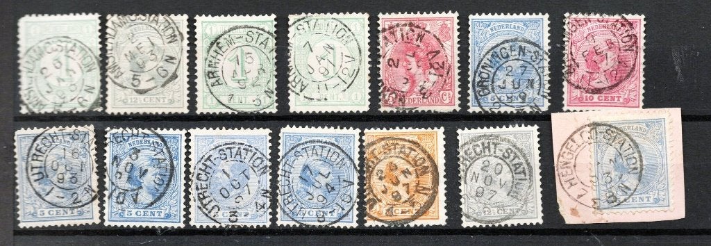 Kleinrond stations stempels (10), Verzenden, T/m 1940, Gestempeld