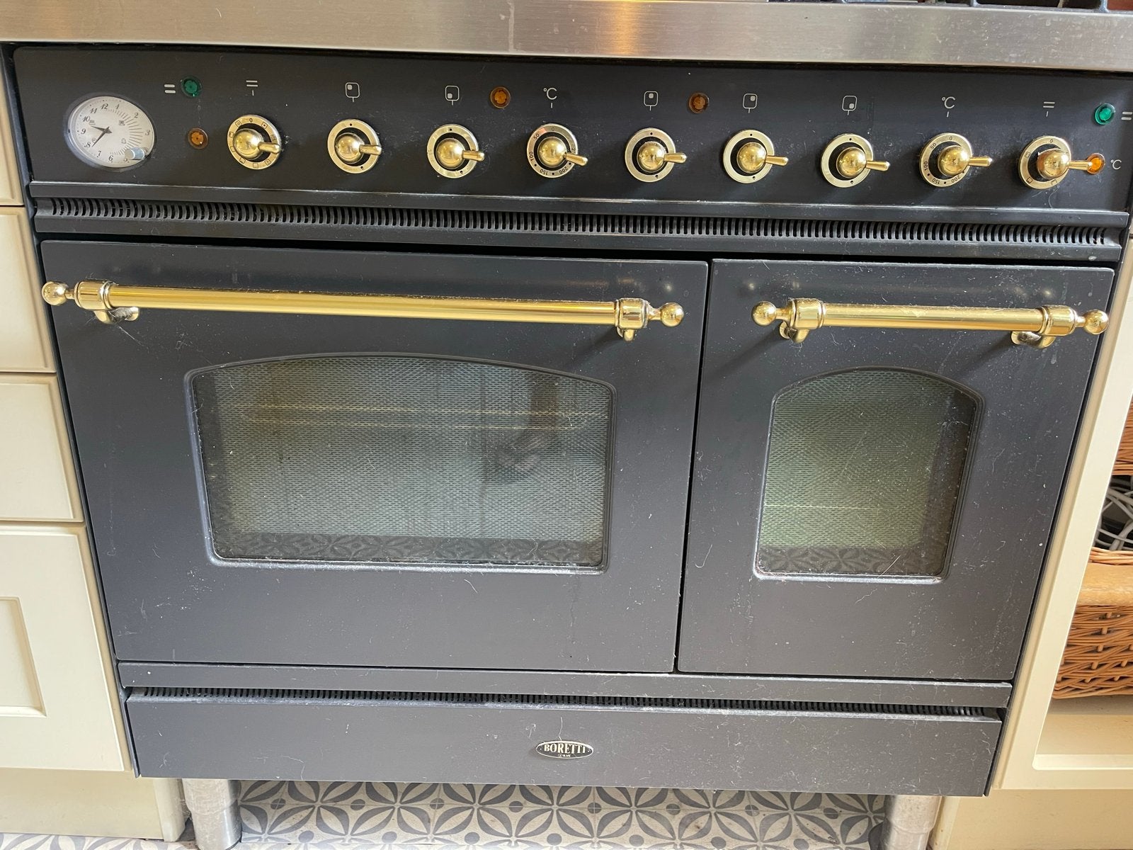 Klassieke Boretti gasfornuis met dubbele oven, Ophalen, Gebruikt, 60 cm of meer, Grill