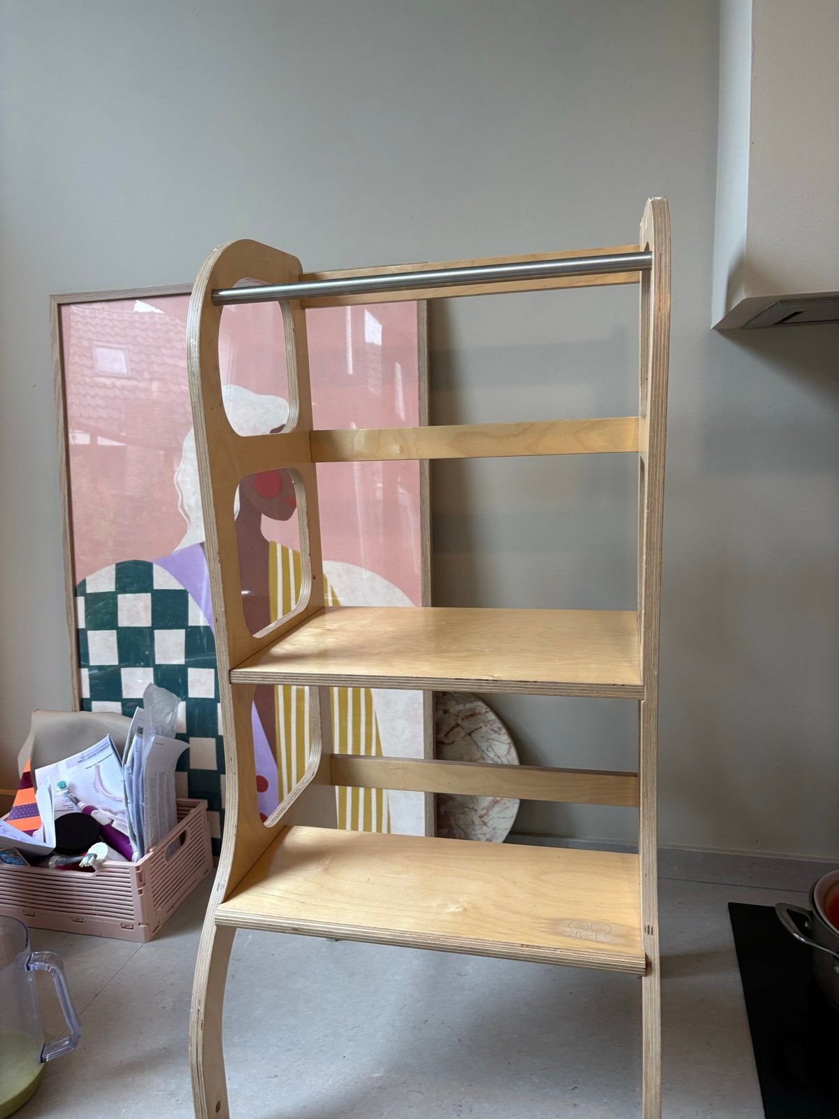 Ettete Learning Tower / leertoren/ hout / Keukenhulpje, Kinderen en Baby's, Kinderstoelen, Ophalen of Verzenden, Gebruikt, Meegroeistoel