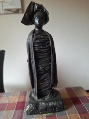 BEELDEN, handwerk, met paverpol, Javaanse vrouw, ca. 44 cm, Ophalen, Gebruikt, 44 cm, Textiel