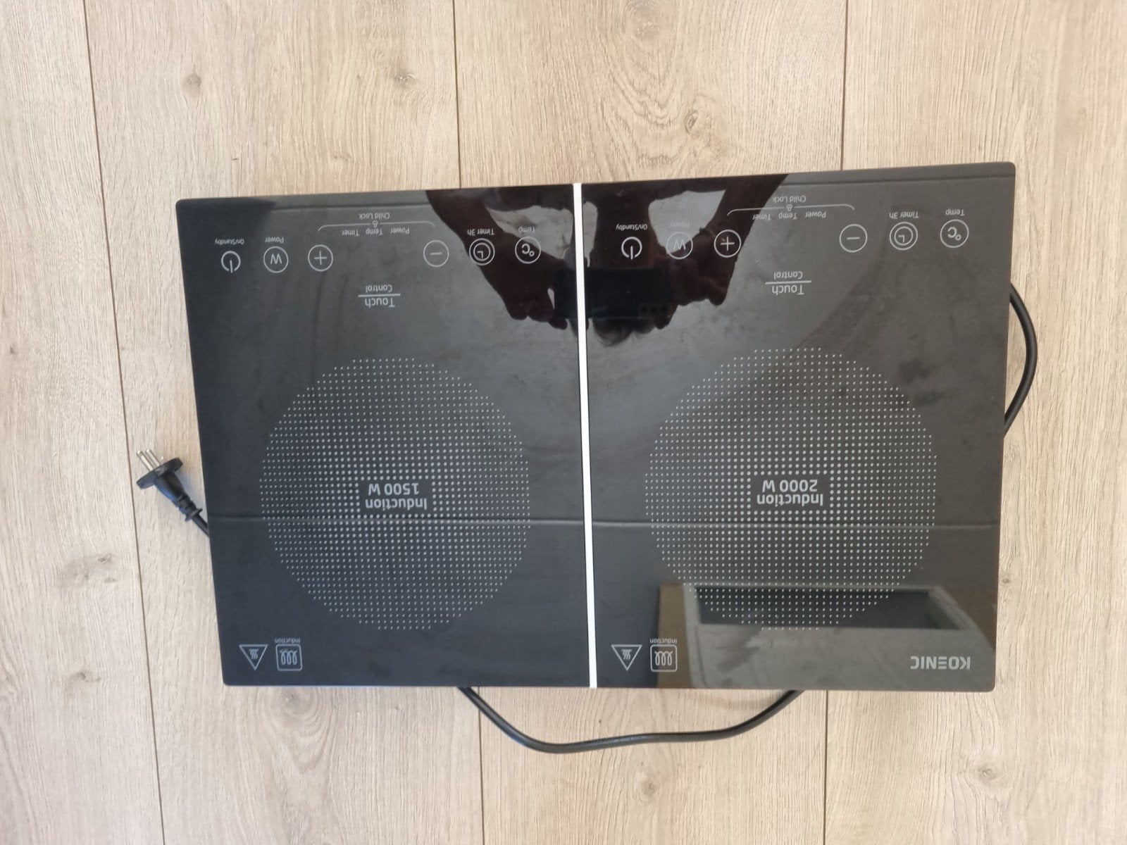 inductiekookplaat 2 pits 1500 watt, Ophalen, Nieuw, 3 kookzones of minder, Inductie