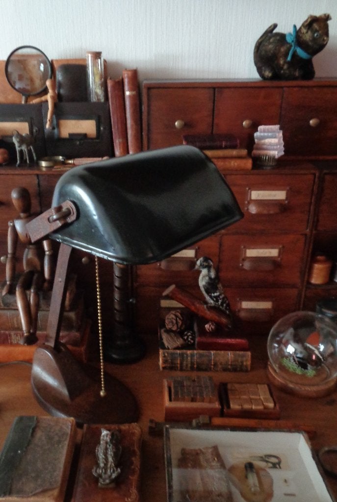 ~ Antieke Bureaulamp Notarislamp, Antiek en Kunst, Ophalen of Verzenden