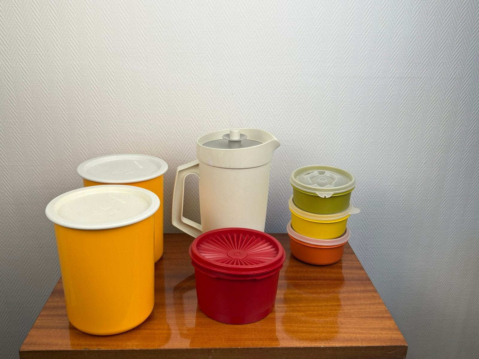 Vintage Tupperware set retro jaren 70/80, Ophalen of Verzenden, Zo goed als nieuw, Bus of Trommel