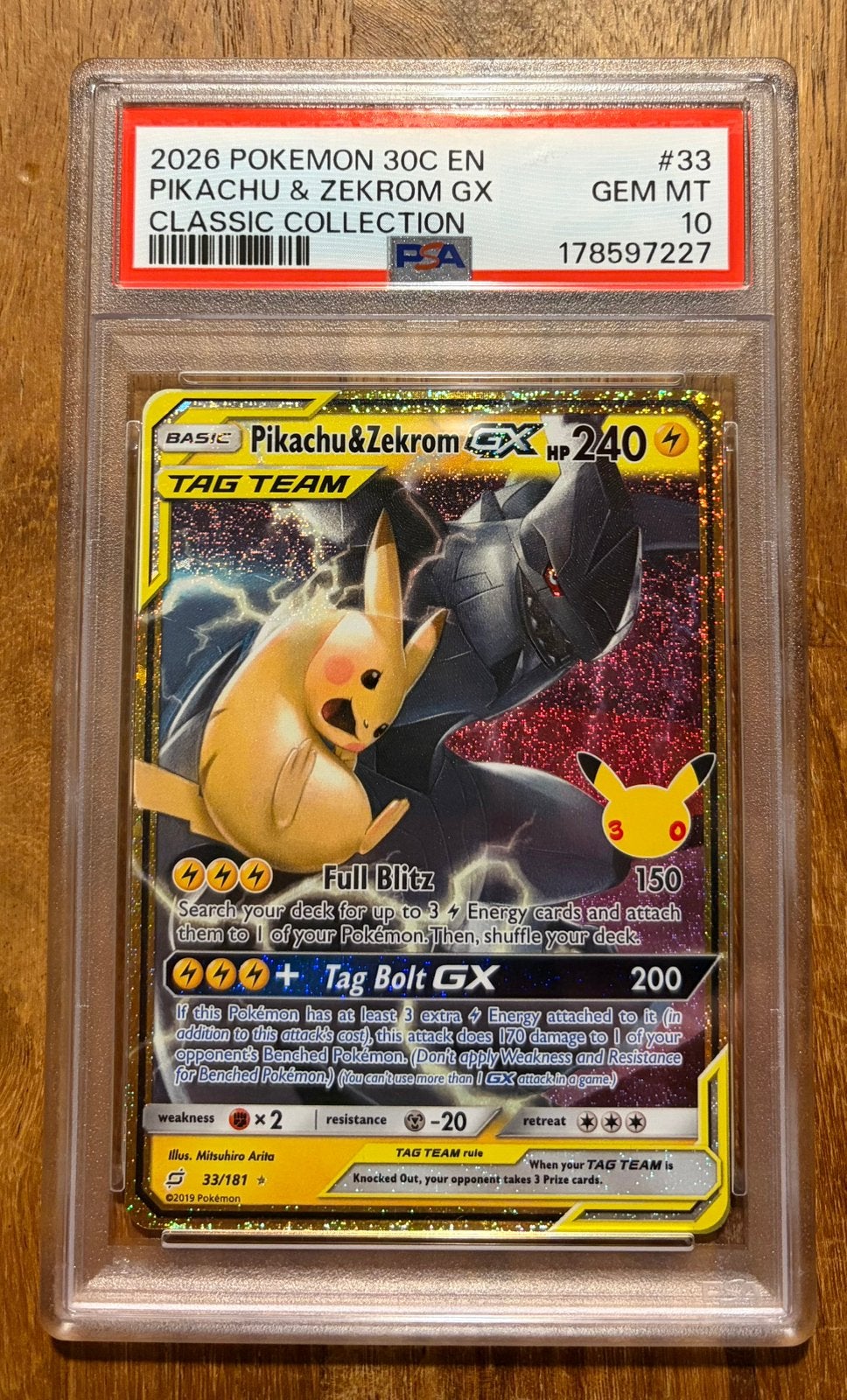 Pikachu & Zekrom GX #33 – PSA 10, Ophalen of Verzenden, Nieuw