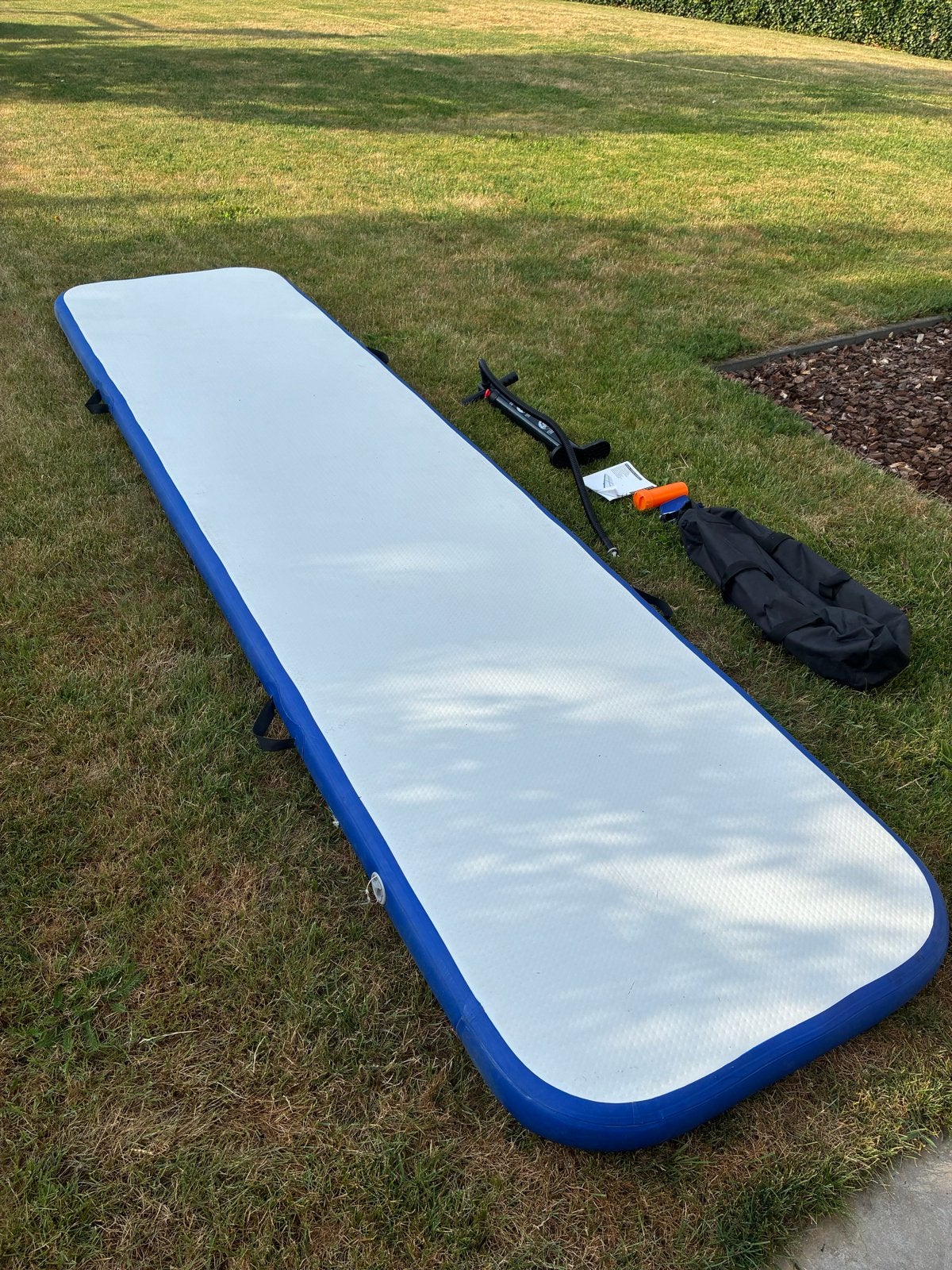 Airtrack 4x1 meter met pomp, reparatieset en tas, Ophalen, Gebruikt, Materiaal