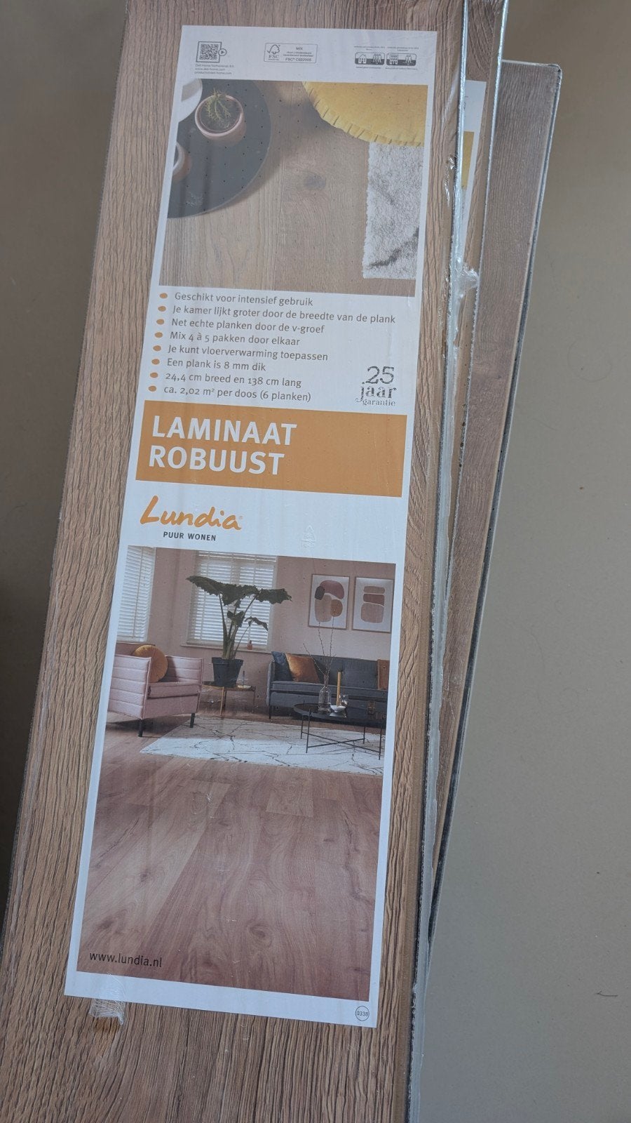 5 pakken Lundia Laminaat Robuust - Nieuw in verpakking, Ophalen, 50 tot 150 cm, Nieuw, Minder dan 5 m²