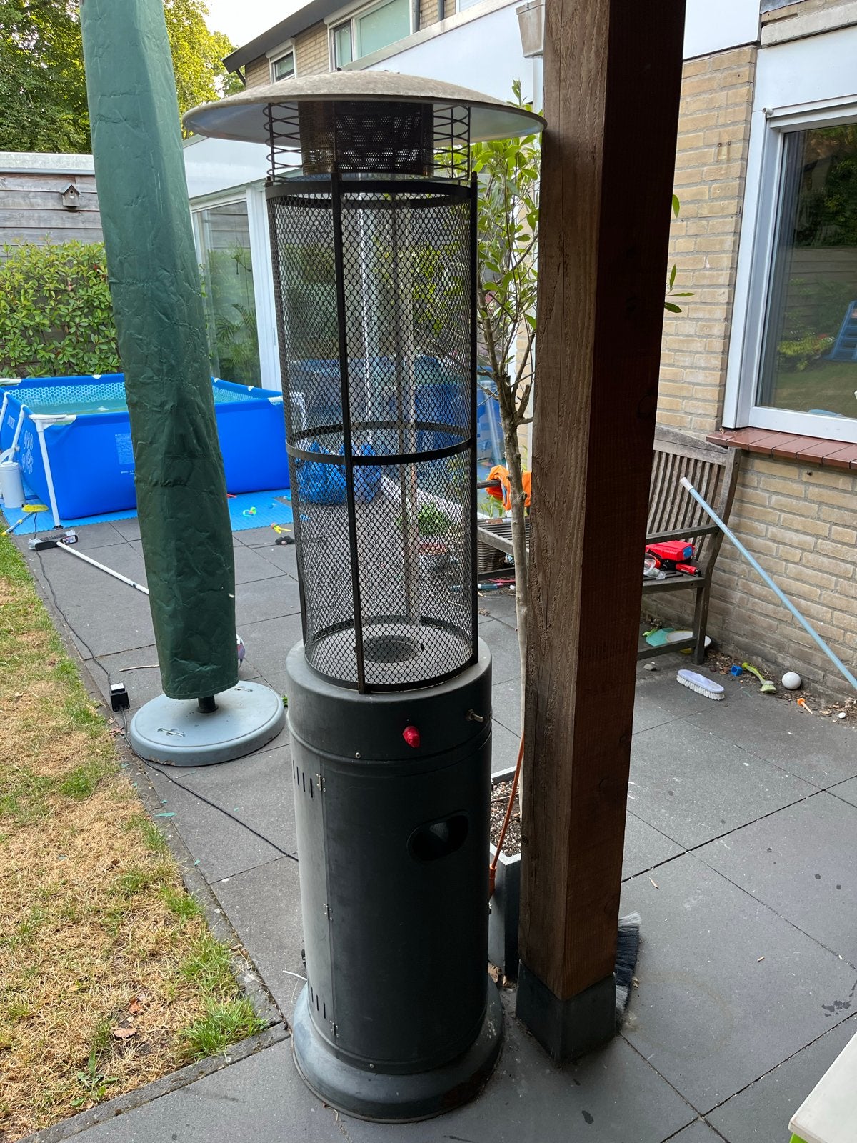 Eurom Flameheater round 11000 Terrasverwarmer Gas, Ophalen, Gebruikt, Gas, Vloer