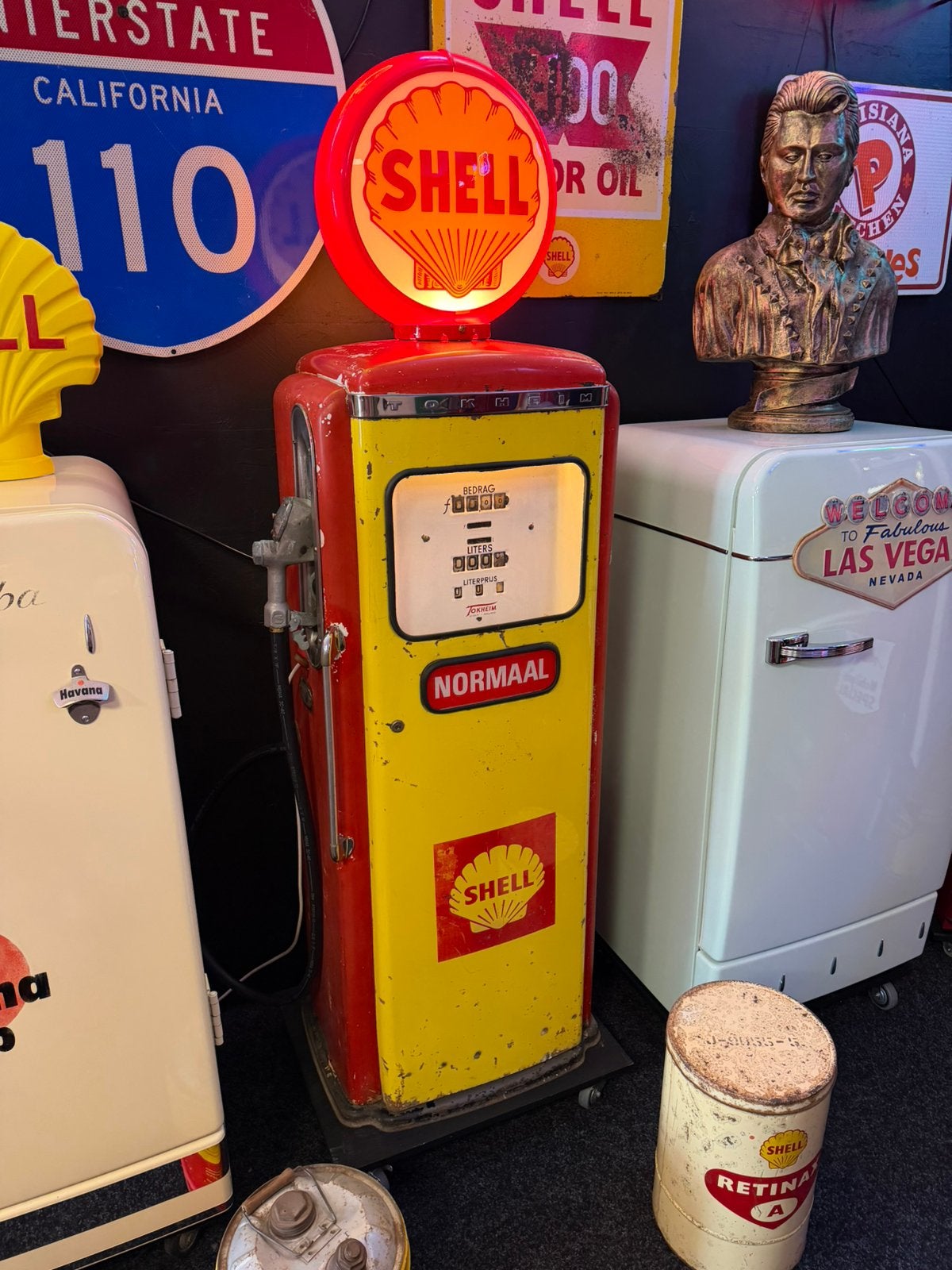 Prachtige originele benzinepomp Tokheim P300 Shell design, Ophalen, Zo goed als nieuw