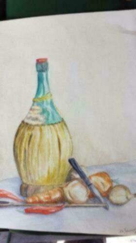 4 x stilleven aquarel en acrylverf gesigneerd ., Ophalen