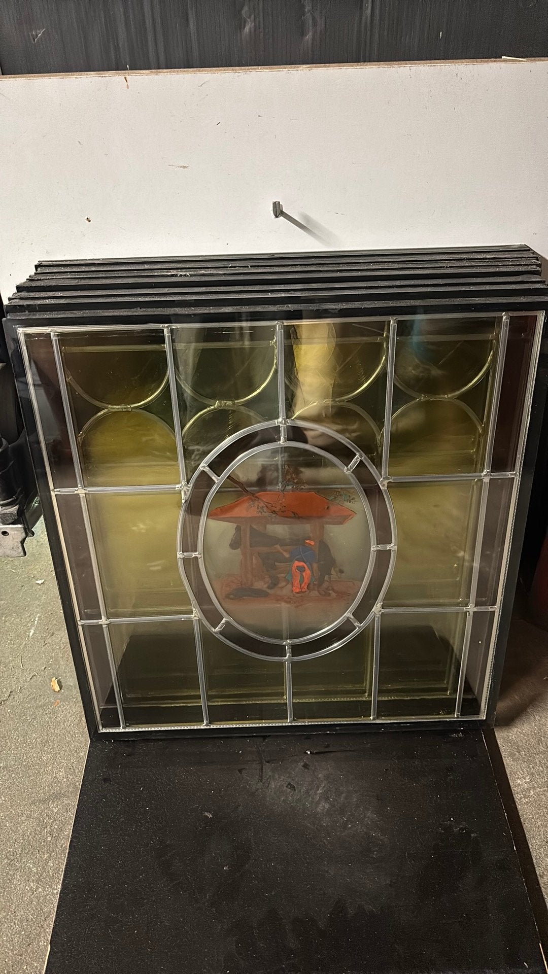 Glas en lood verwerkt in thermopane 50x50 cm, Ophalen, Gevelraam of Ruit, Minder dan 80 cm, Minder dan 80 cm