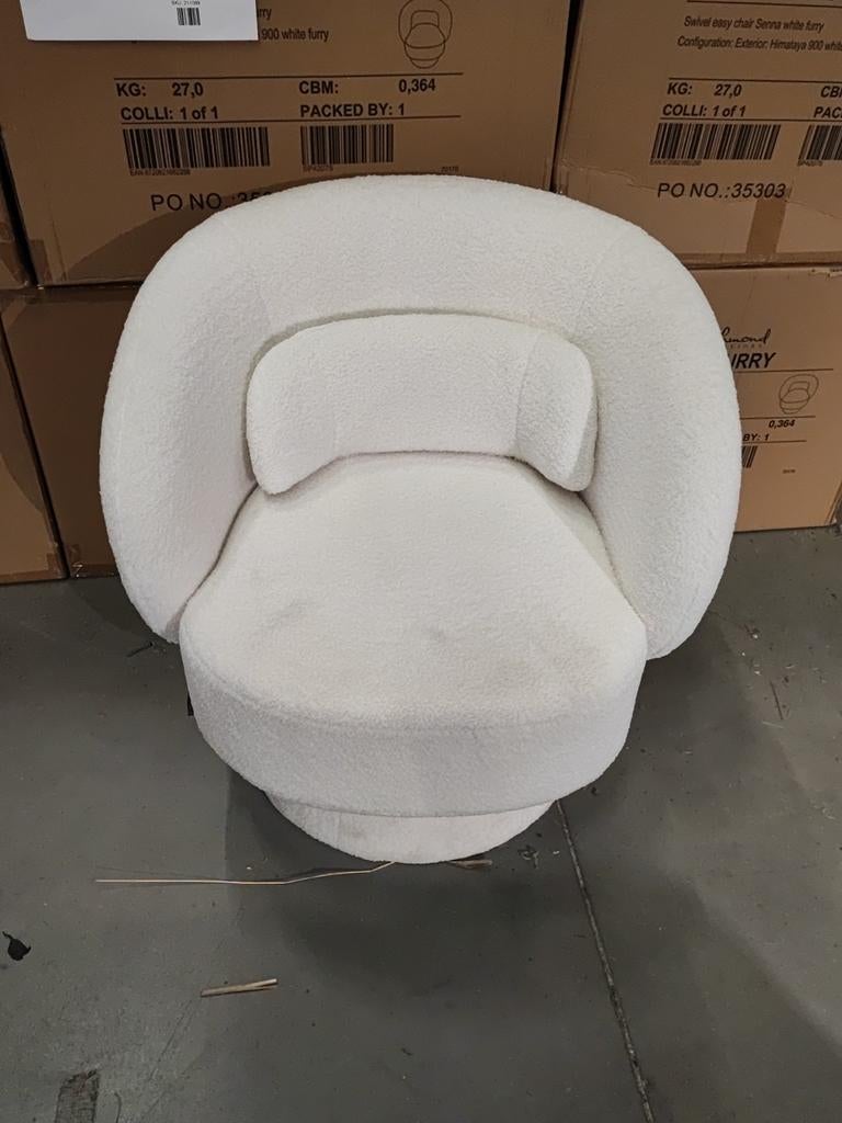 Richmond Interiors s4565 white furry, Huis en Inrichting, Fauteuils, Ophalen of Verzenden, Nieuw