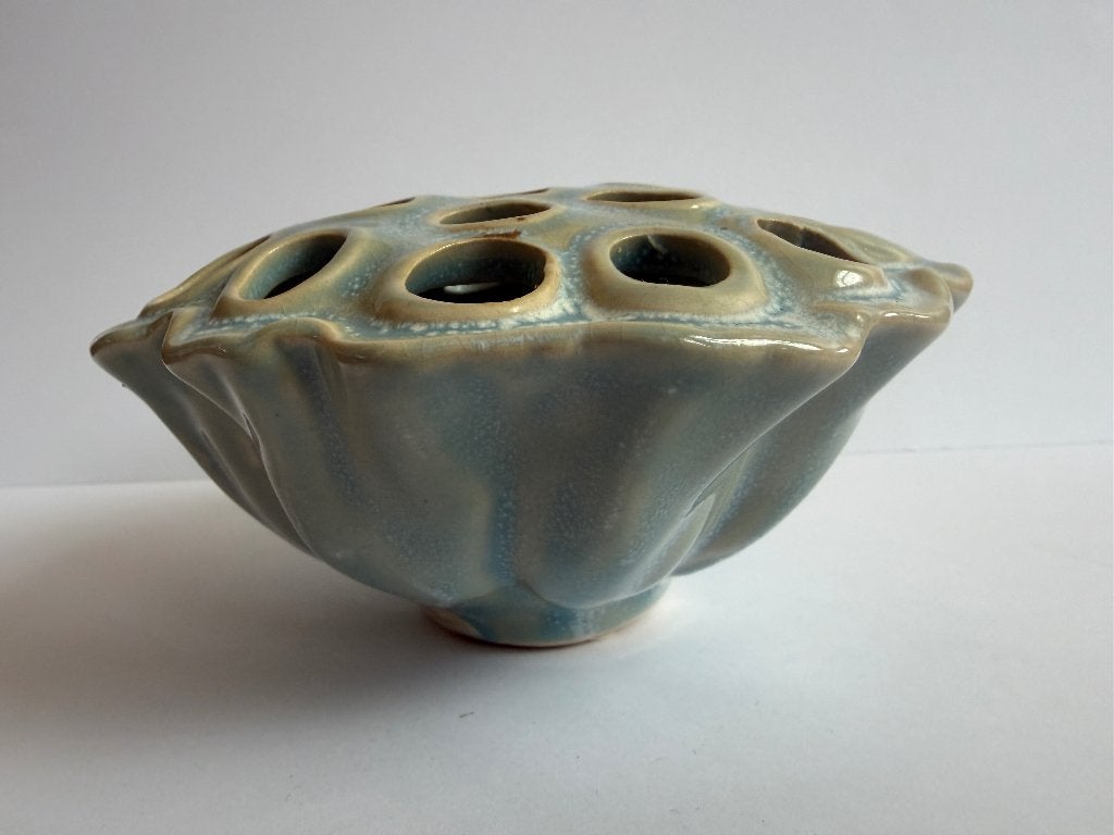vaas des pots lotus bloem vaas groen, Huis en Inrichting, Ophalen of Verzenden, Zo goed als nieuw, Groen