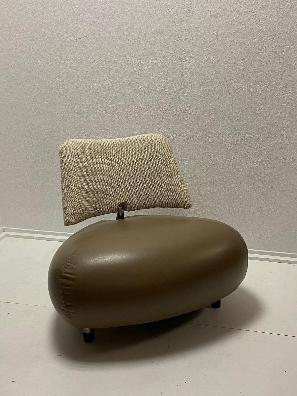 Leolux Pallone | Bruin beige | Leer wol, Huis en Inrichting, Fauteuils, Modern design, Info@andriesign.nl, Ophalen of Verzenden