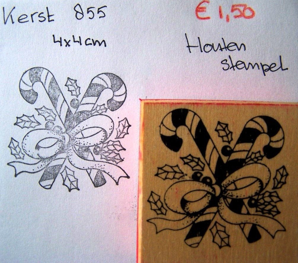 Kerst 855 Houten stempel, Ophalen of Verzenden, Gebruikt, Houten stempel