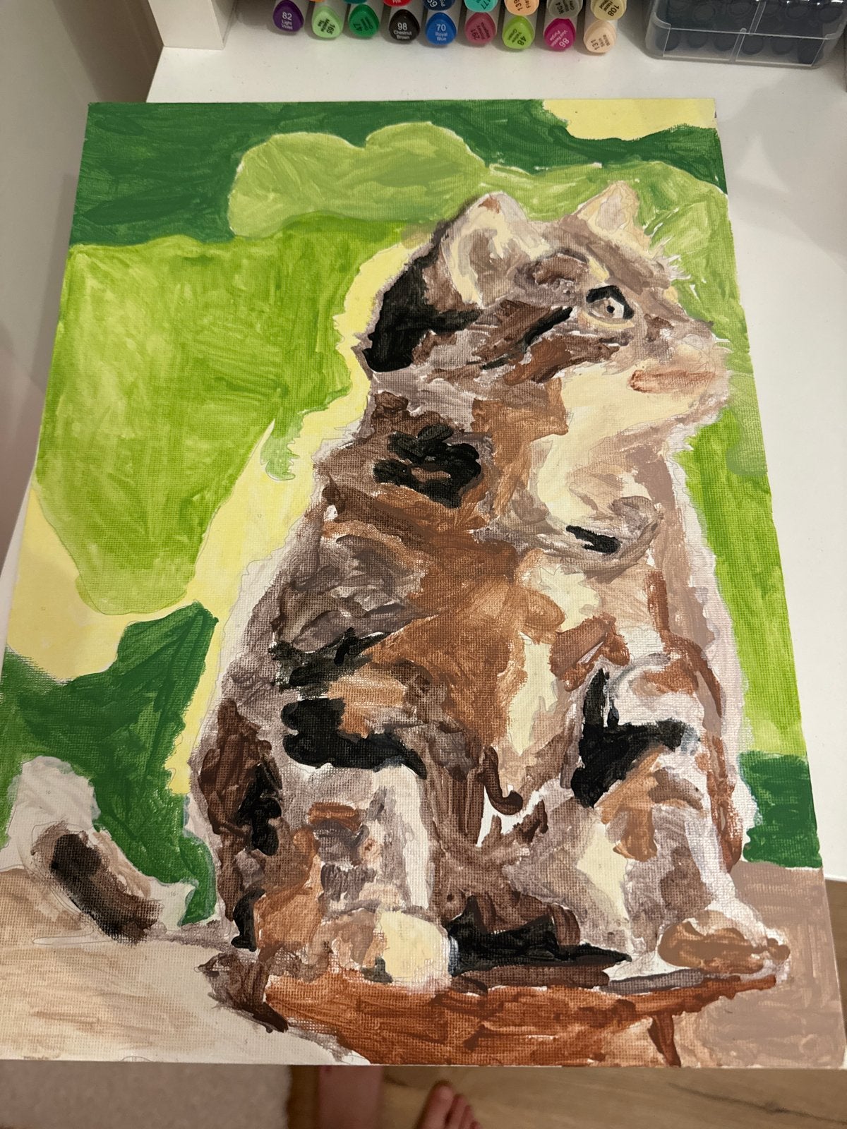 Schilderij van een schattige kat, Ophalen of Verzenden
