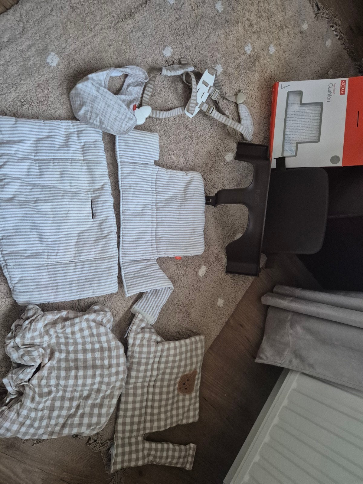 Stokke tripp trap peuterset en kussens, Ophalen of Verzenden, Gebruikt, Meegroeistoel, Gordel(s)