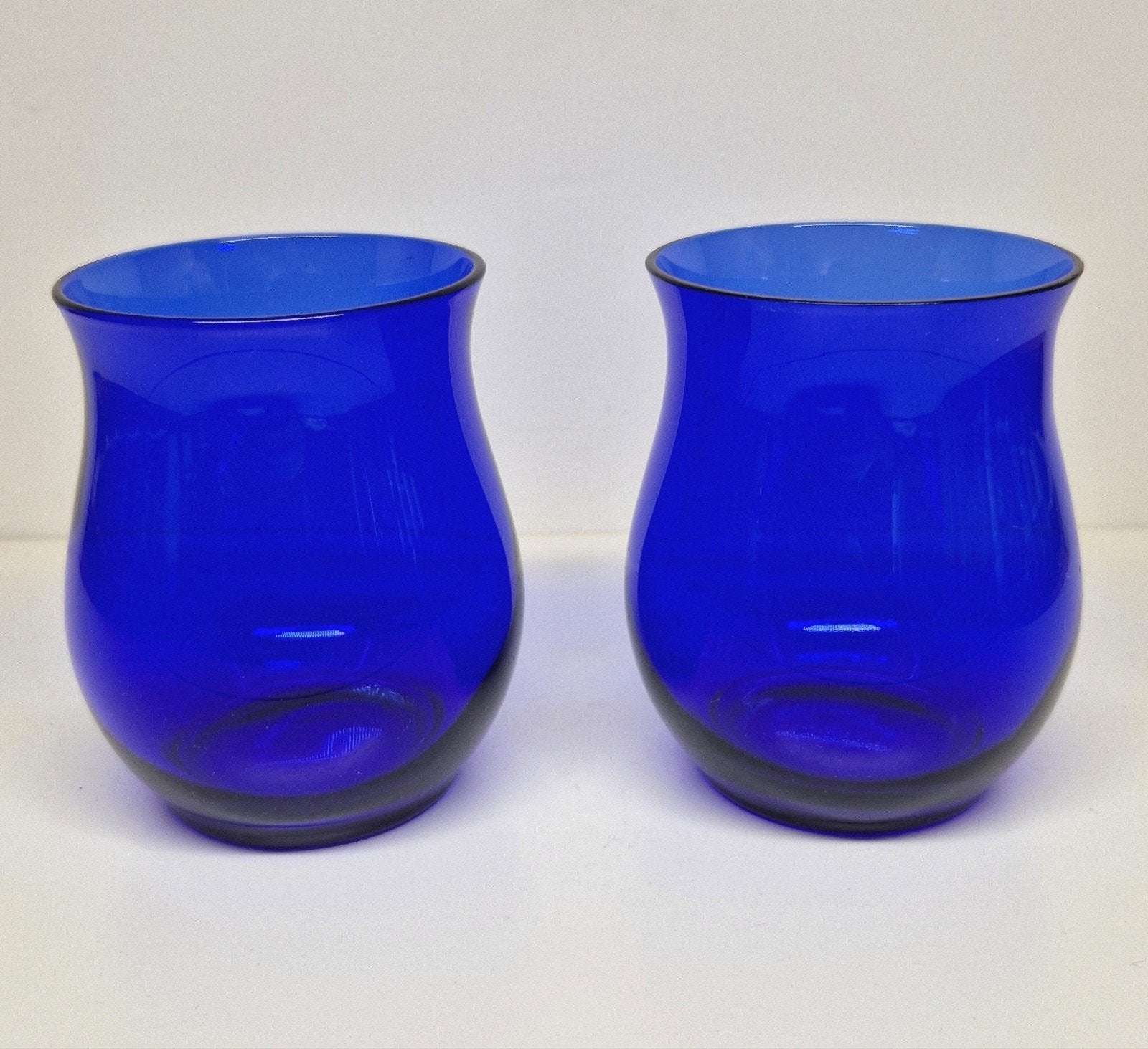 C. de Lorm Glasfabriek Leerdam kobaltblauwe waterbekers 1920, Ophalen of Verzenden
