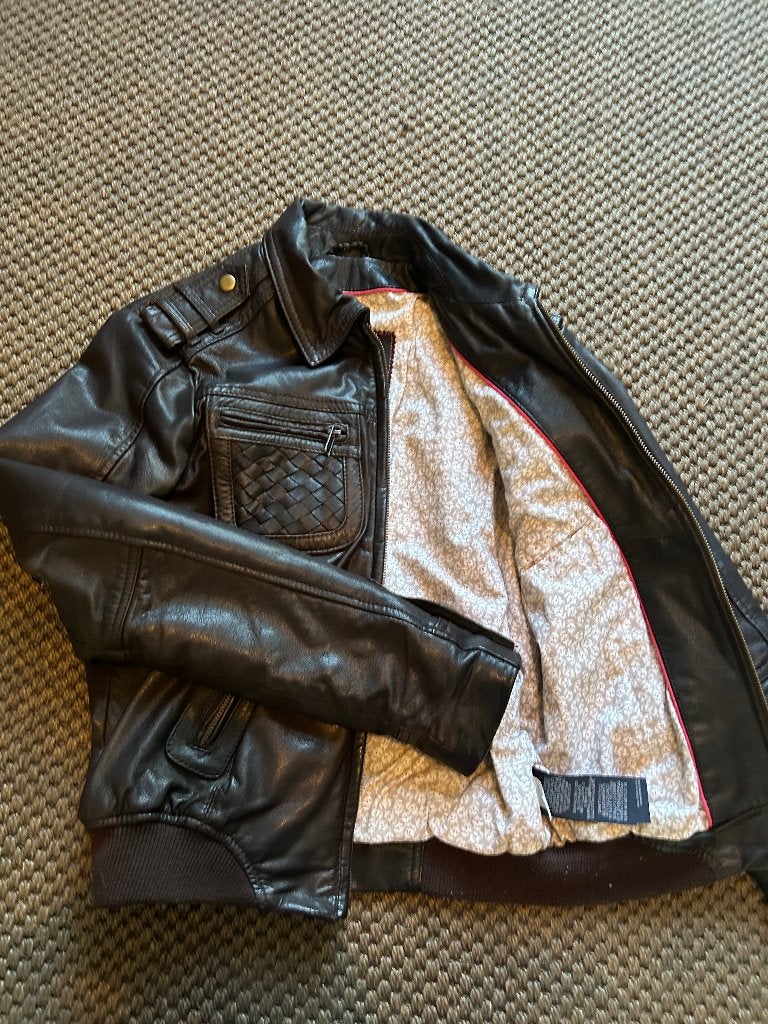 Leren jas, Bruin, Ophalen of Verzenden, Zo goed als nieuw, Maat 36 (S)