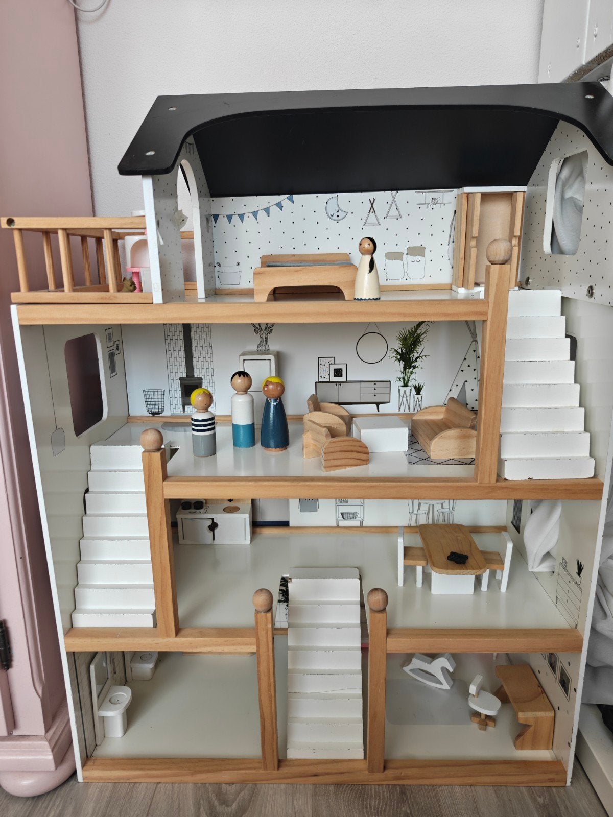 Petite Amelie La Maison d'Amélie houten poppenhuis, Ophalen, Gebruikt, Poppenhuis