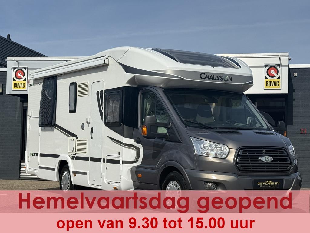Chausson Flash 718 EB queensbed+hefbed fietsenrek zonnepanee, Hordeur, Ringverwarming, Achteruitrijcamera, 7 tot 8 meter