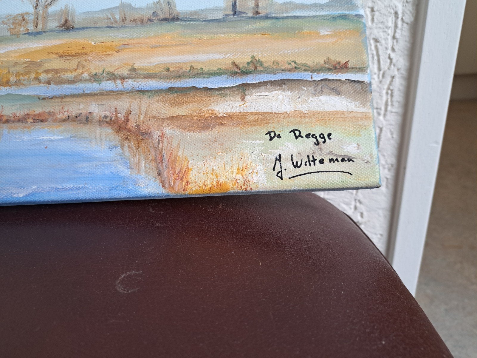 Schilderij 'De Regge' door J. Witteman, Ophalen, Origineel werk, Doek, Realistisch