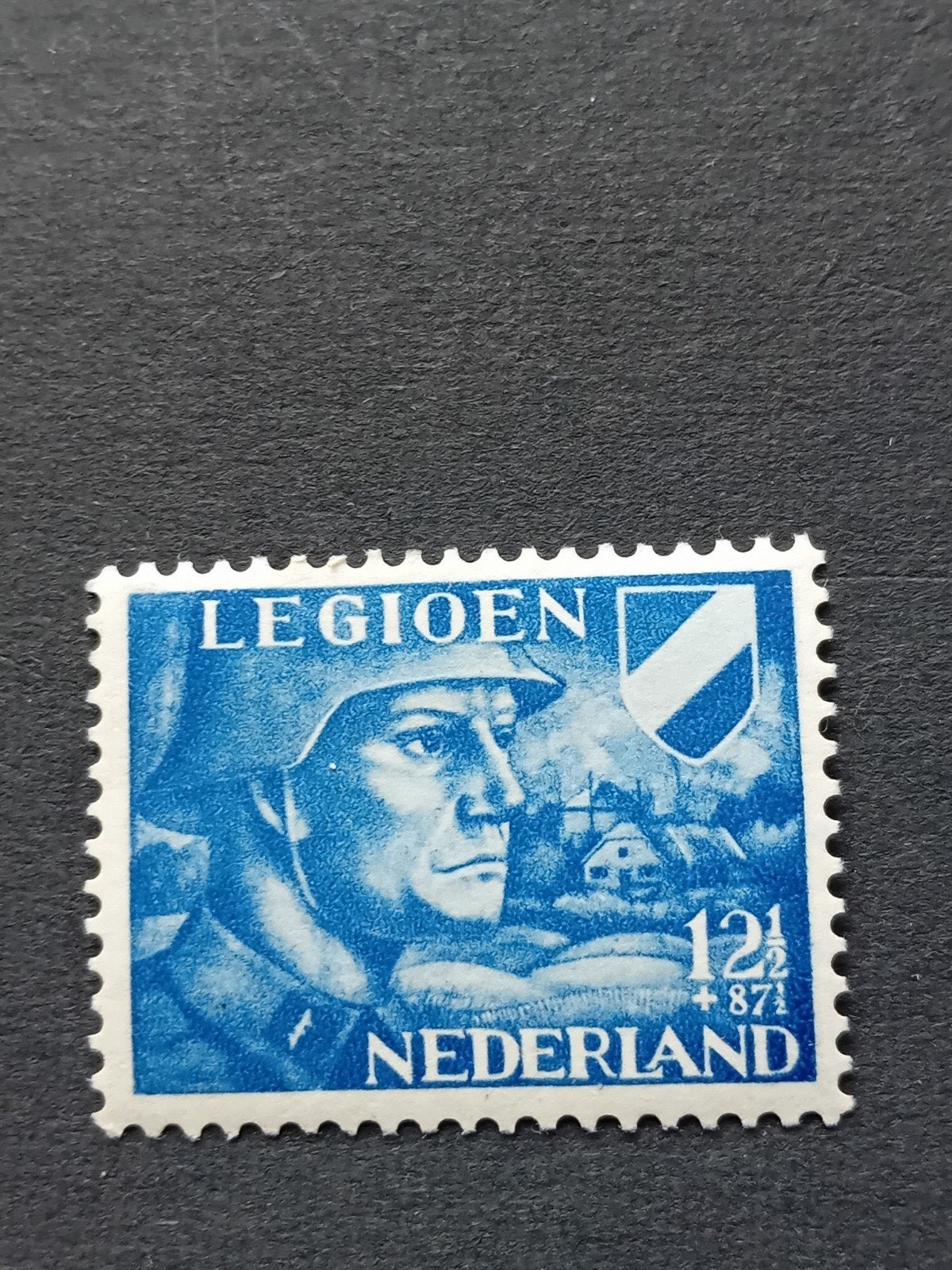 Nederland Legioen postzegel, 12 1/2 + 87 1/2 cent, Ophalen of Verzenden, Na 1940, Gestempeld