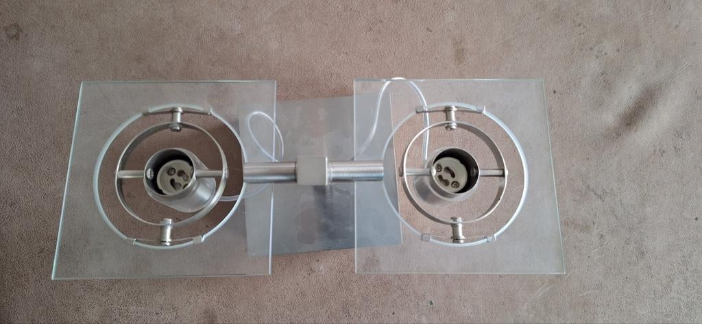 IKEA Fuga Plafond-/Wandspots - Metaal & Glas, Ophalen of Verzenden, Gebruikt, Glas