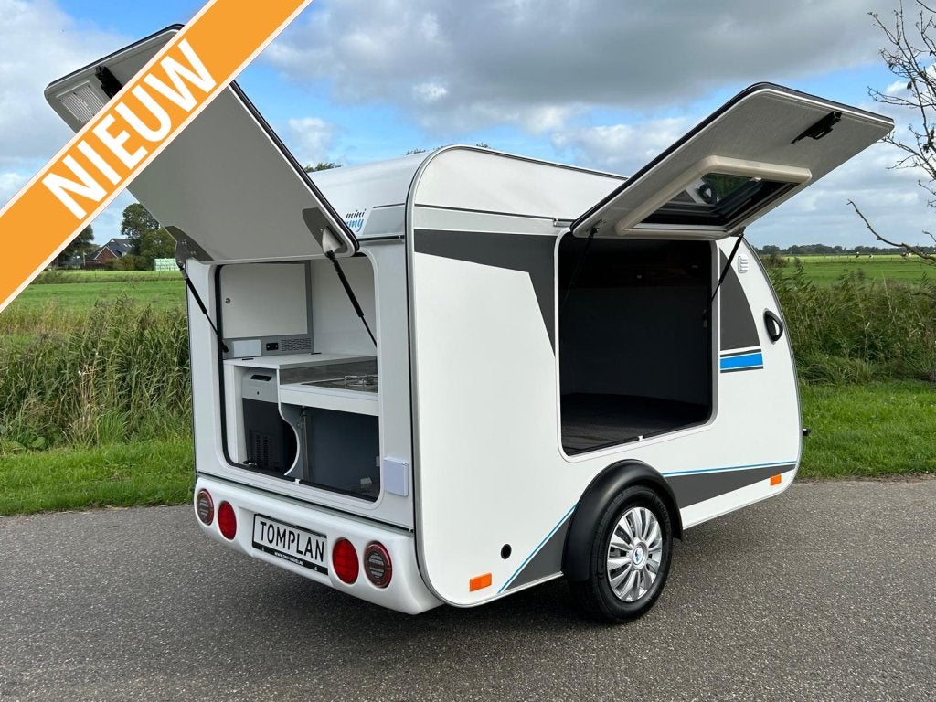 NIEUW Tomplan Mini Tommy teardrop caravan,, Caravans en Kamperen, Overige merken, Tot en met 2, Bedrijf, Tot 500 kg