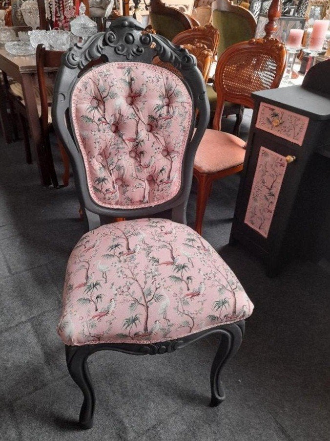 Barok stoel opnieuw gestoffeerd, Antiek en Kunst, Antiek | Meubels | Stoelen en Banken, Ophalen