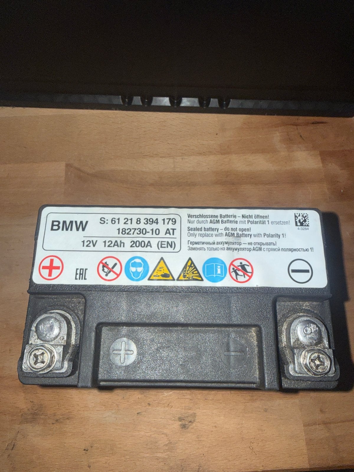 BMW 12V 12Ah 200A AGM Accu - Origineel en Gebruikt, Motoren, Ophalen, Gebruikt