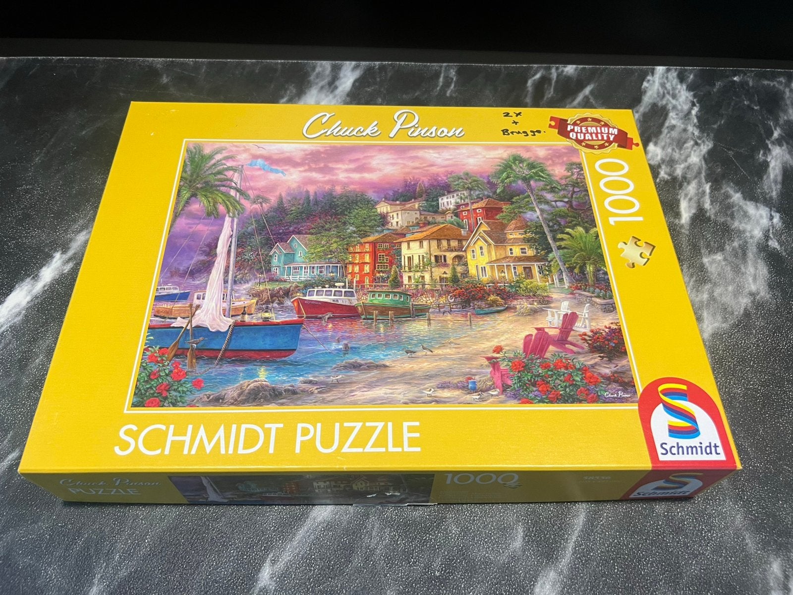 Schmidt puzzel 1000 stukjes Coastal Charm + bonus brugge, Ophalen of Verzenden, 500 t/m 1500 stukjes, Zo goed als nieuw