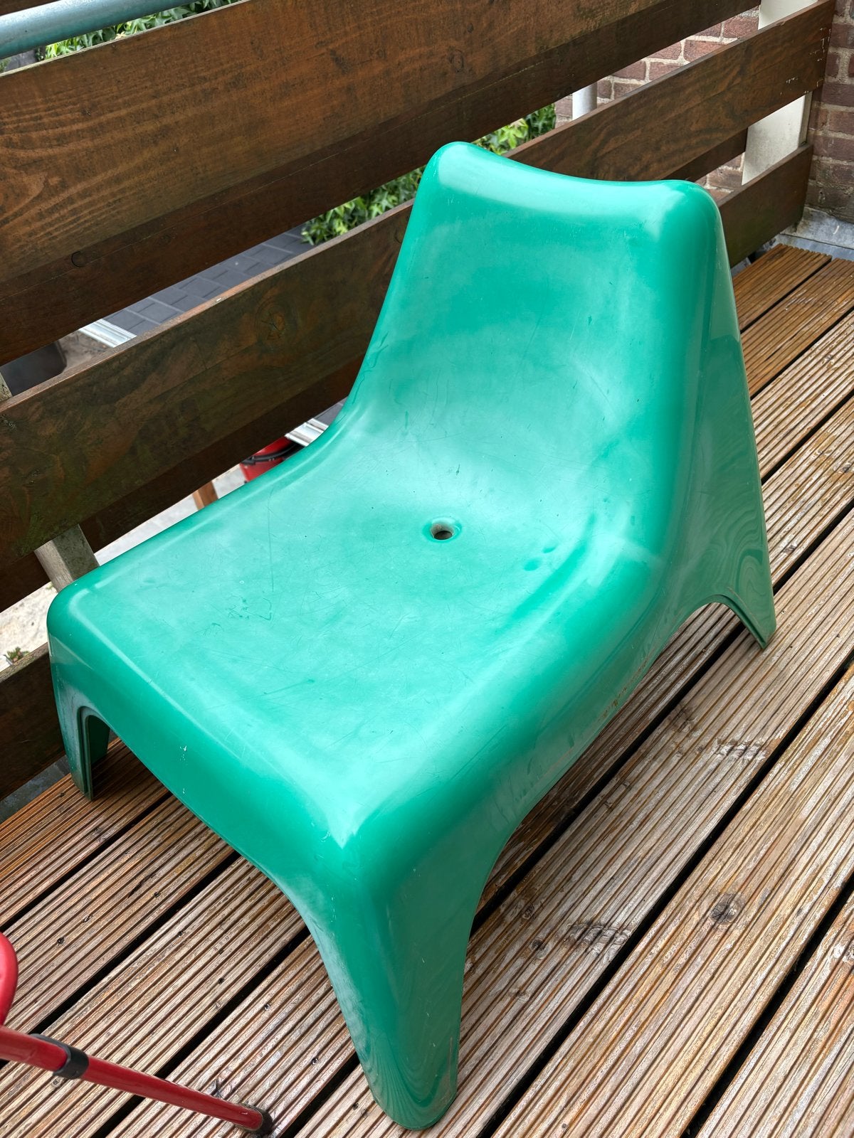 2 groene IKEA PS VAGO tuin/lounge stoelen, Ophalen, Gebruikt, Kunststof