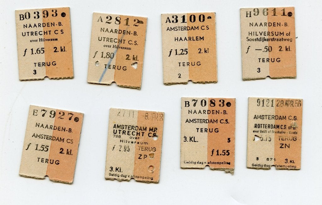 treinkaartjes 1956-1957, Verzenden, Gebruikt, Trein, Overige typen