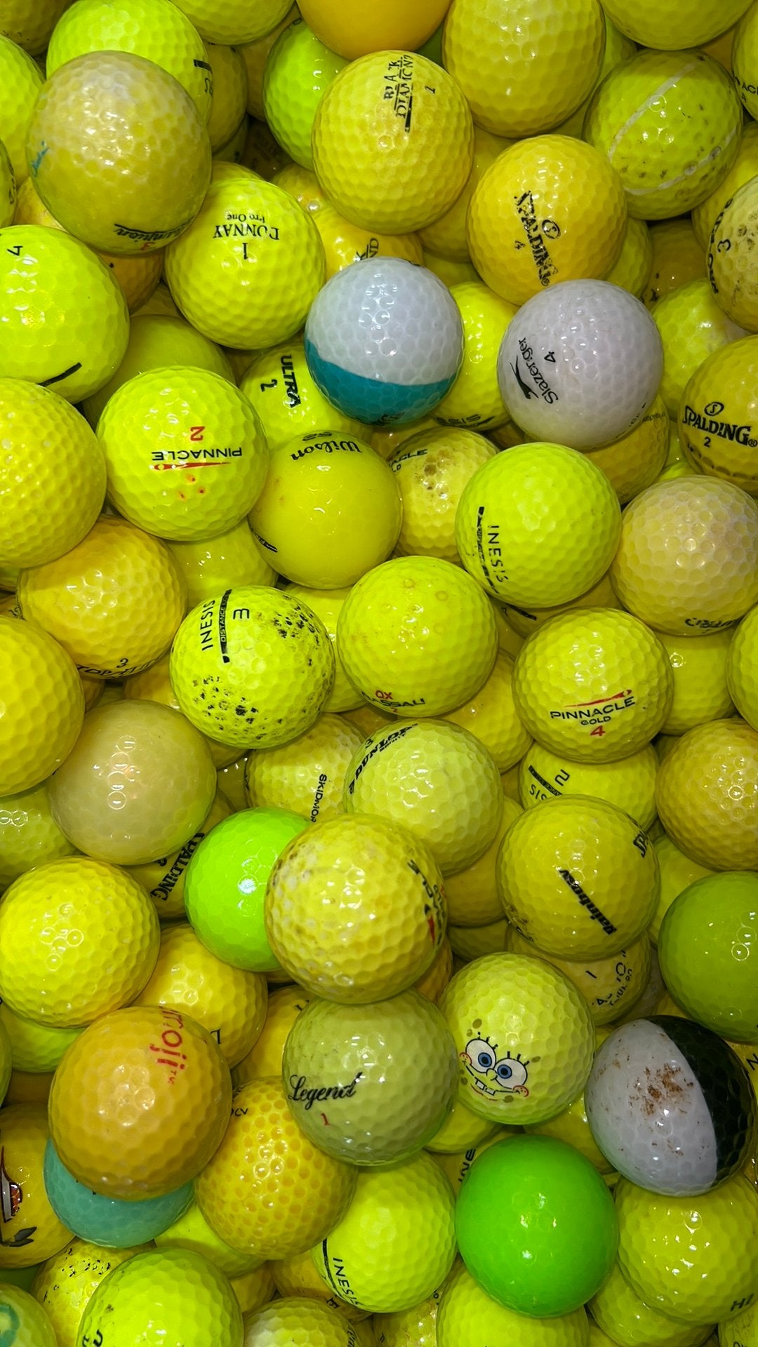Gele golfballen mix 80 stuks, Ophalen of Verzenden, Zo goed als nieuw, Bal(len)
