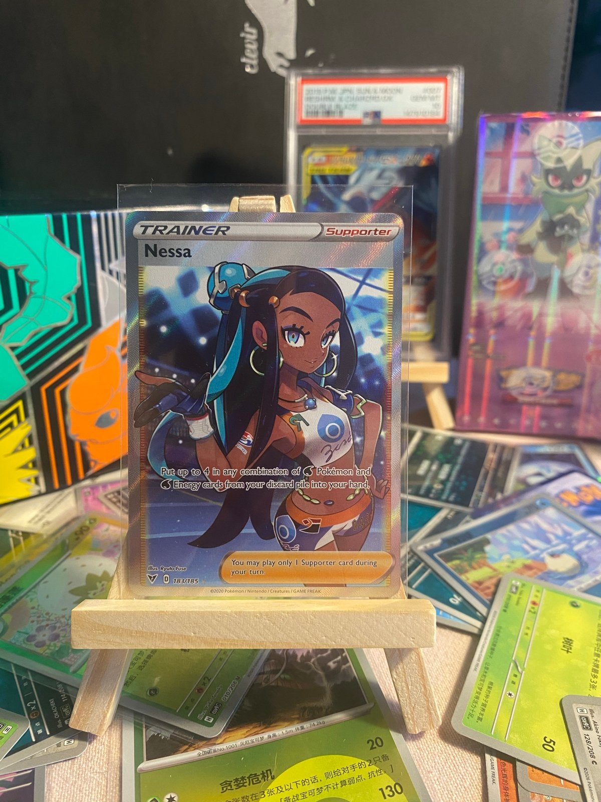 Pokémon TCG Nessa Trainer Kaart (Full Art), Hobby en Vrije tijd, Verzamelkaartspellen | Pokémon, Ophalen of Verzenden, Zo goed als nieuw
