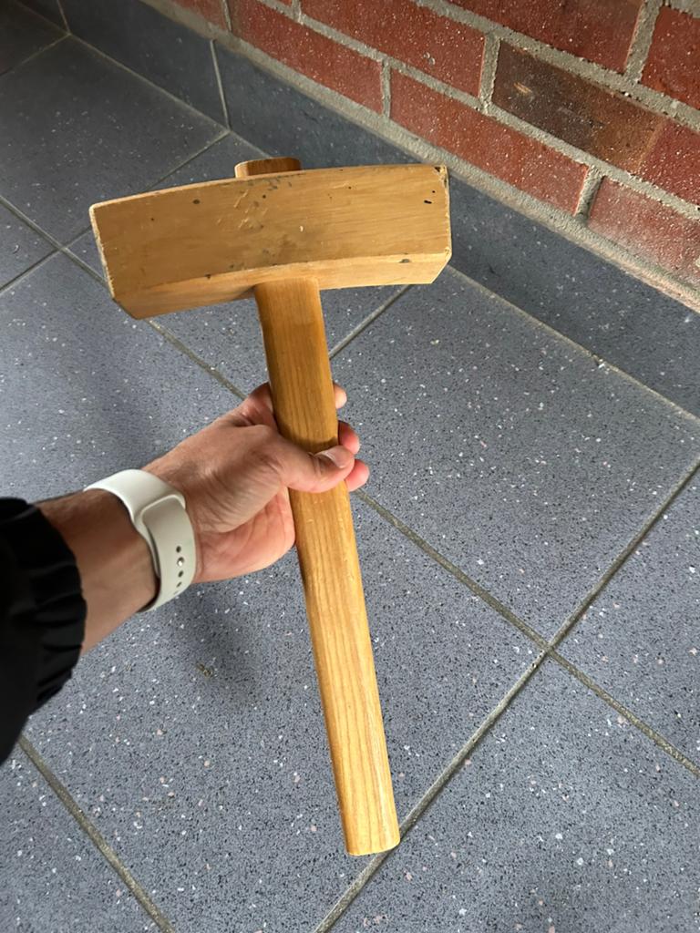 Houten hamer, Ophalen of Verzenden, Zo goed als nieuw