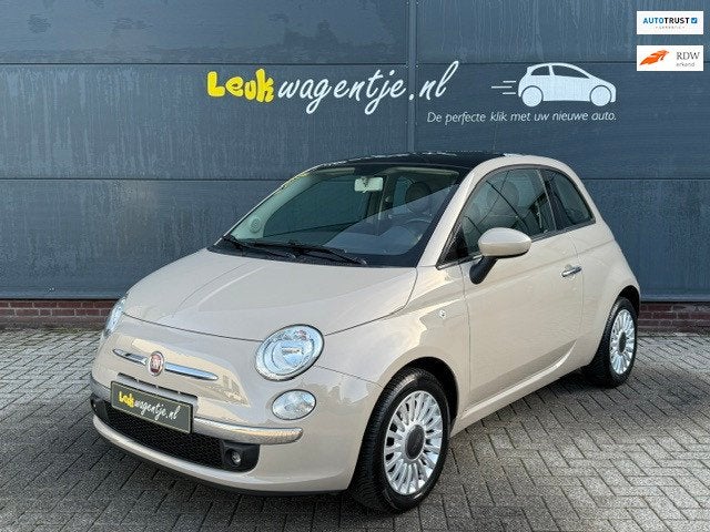 Fiat 500 1.2 Lounge *cappuccino *airco *panorama *bluetooth, Auto's, Stof, Gebruikt, 4 cilinders, 840 kg