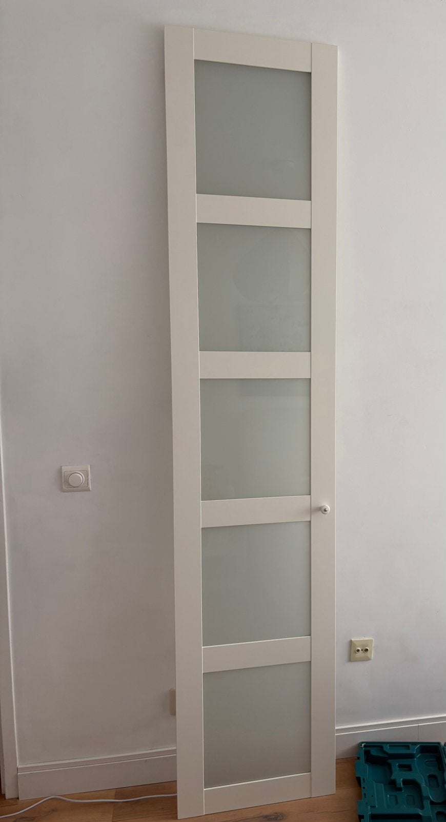 Ikea bergsbo pax deur wit met mat glas, Ophalen, 200 cm of meer, 50 tot 100 cm, Modern