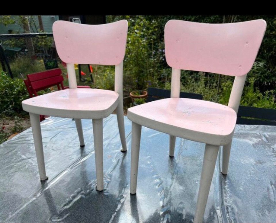 Thonet ligna 2 kinderstoeltjes 50’ design  vintage brocante, Antiek en Kunst, Ophalen of Verzenden