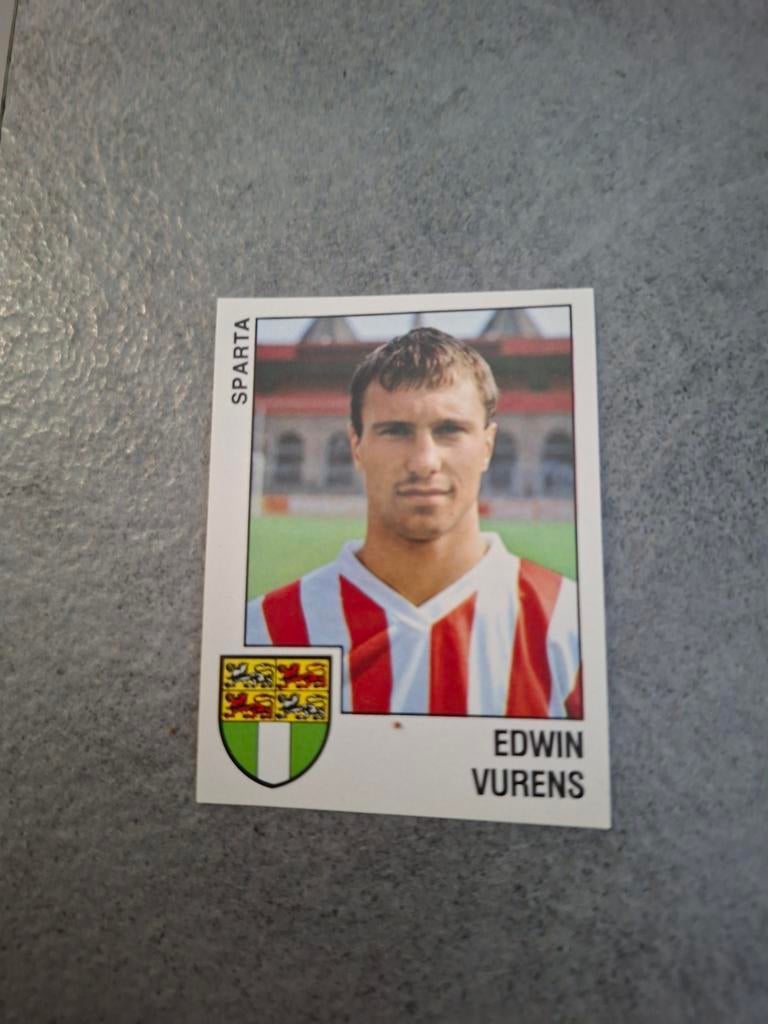 Panini sticker Voetbal 89. Speler Edwin Vurens Sparta., Verzenden, Zo goed als nieuw, Sticker