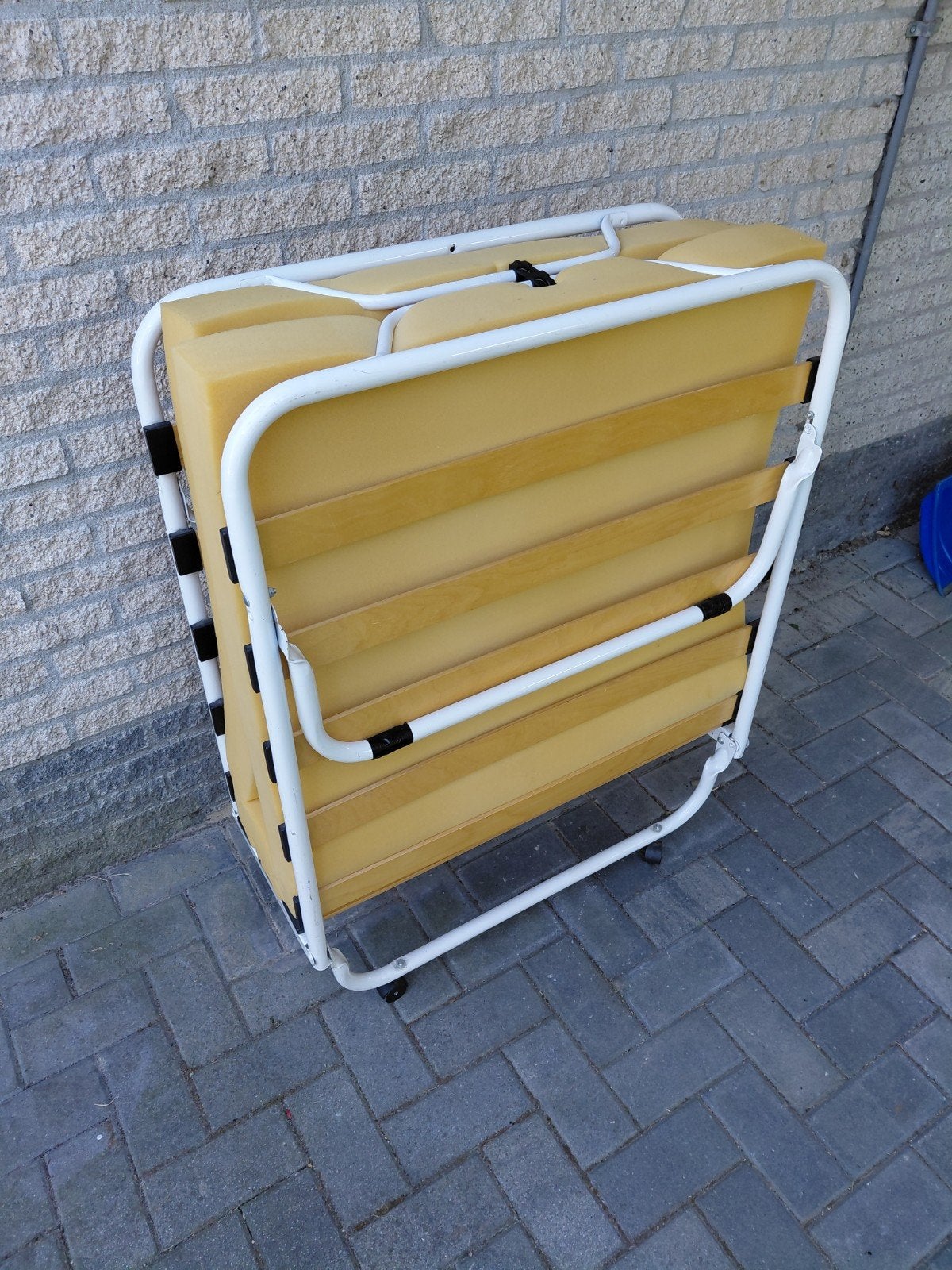 Opklapbaar logeerbed 200x80 cm, Ophalen, Gebruikt, Eenpersoons, Wit