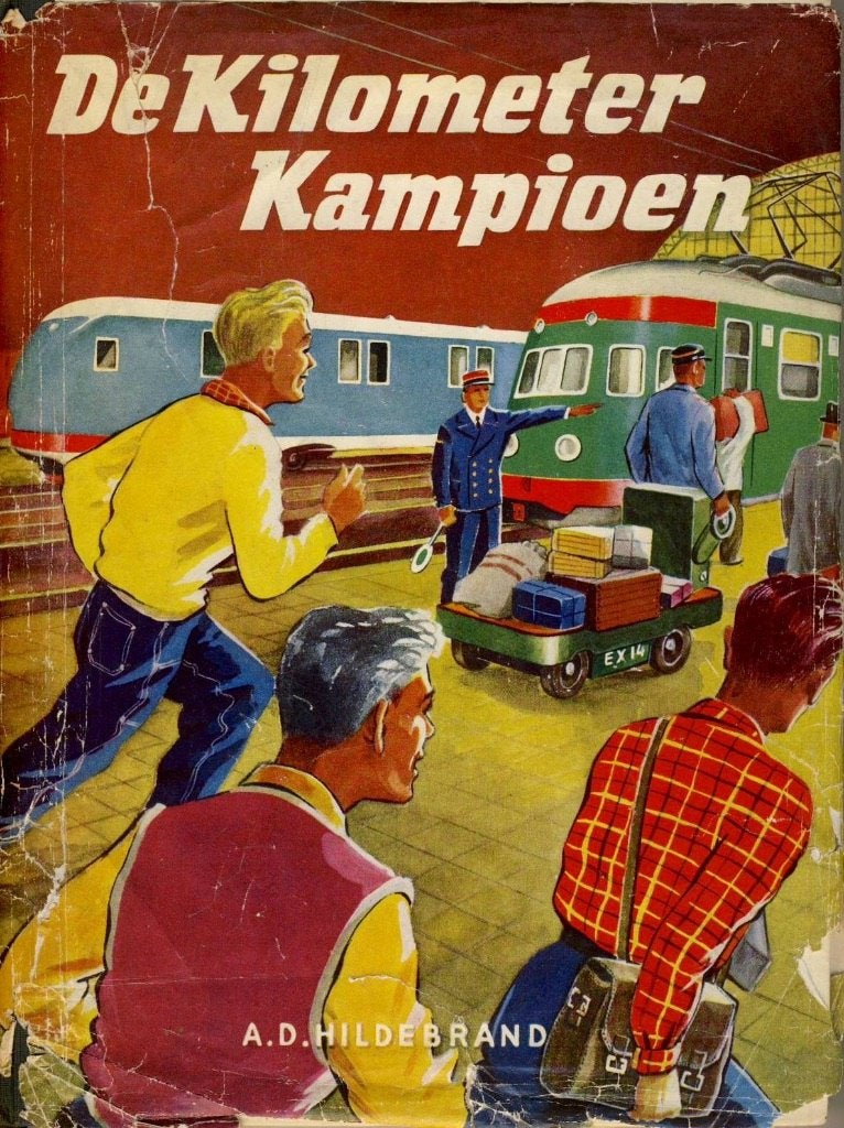 De Kilometer-kampioen - plaatjesalbum Nederlandsche Spoorweg, Ophalen of Verzenden, Gelezen, A.D. Hildebrand, Plaatjesalbum