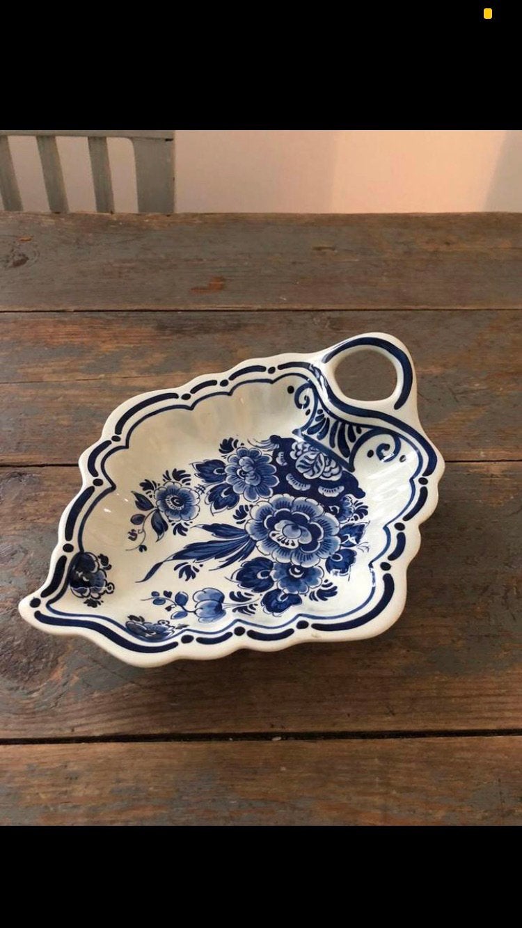 VINTAGE DELFT BLAUW SCHAAL BOBONNIÈRE ZGSTAAT, Antiek en Kunst, Ophalen of Verzenden