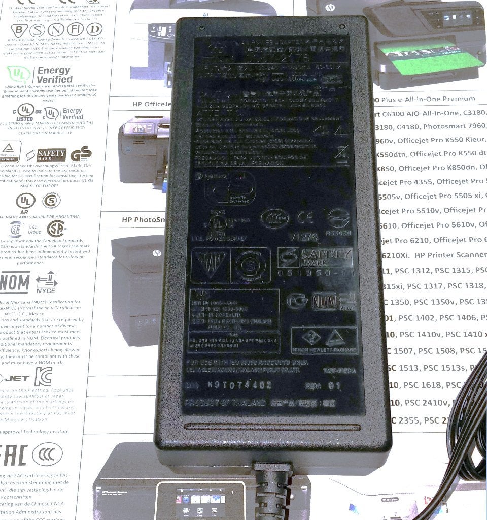 HP 0957-2176 16V 1.6A 32V 1.1A 62W Premium Adapter TADP-61BB, Ophalen of Verzenden, Zo goed als nieuw, Printerkabel, HP (ORIGINEEL)