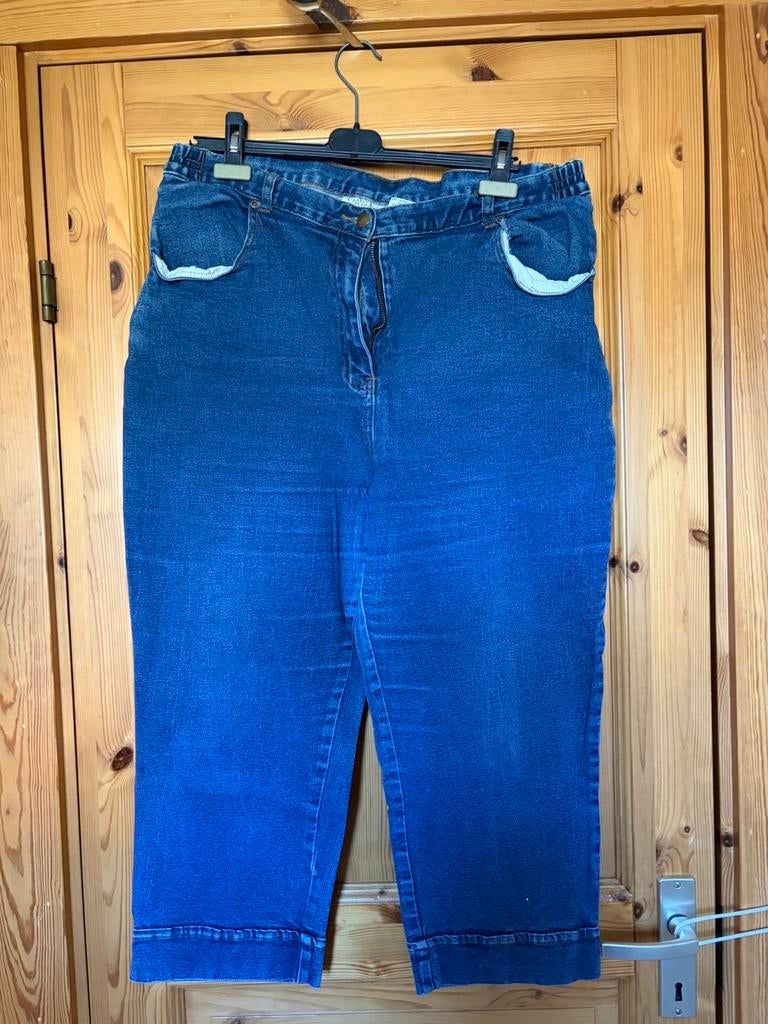 Spijker broek lang great looks 50 taille 48, Ophalen of Verzenden, Zo goed als nieuw, Blauw, Broek of Spijkerbroek